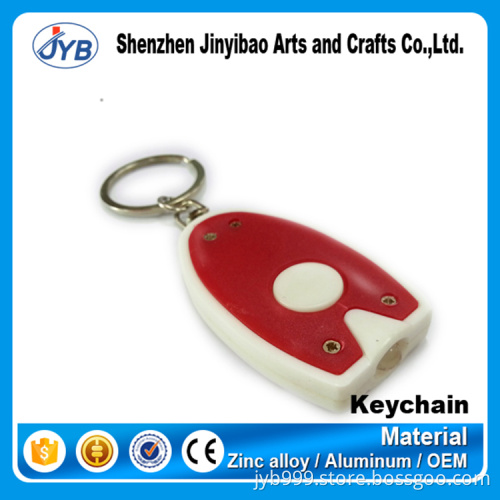 popular design cheap promotional LED plastic keychain with custom logo